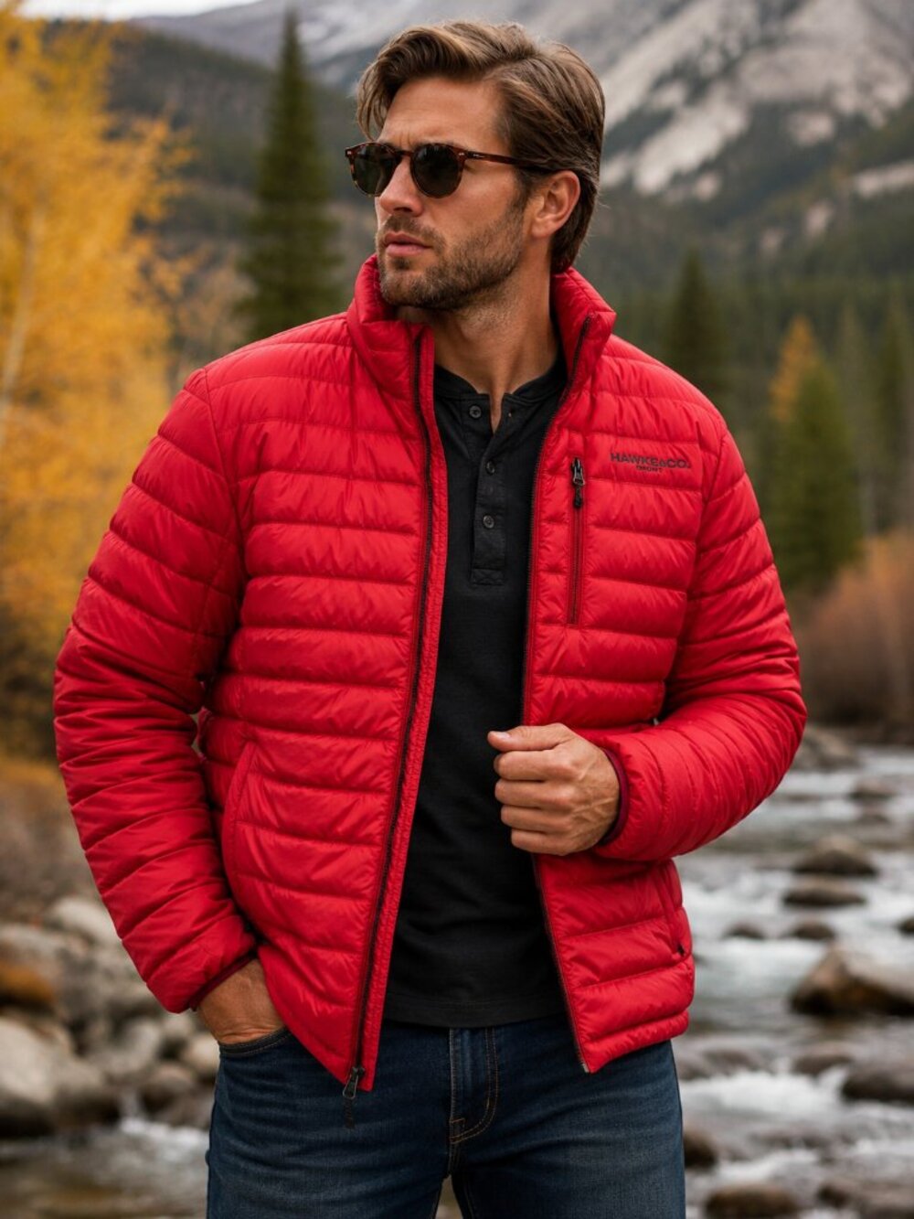 Hawke and Co Red Packable Down Puffer Jacket XXL Lightweight